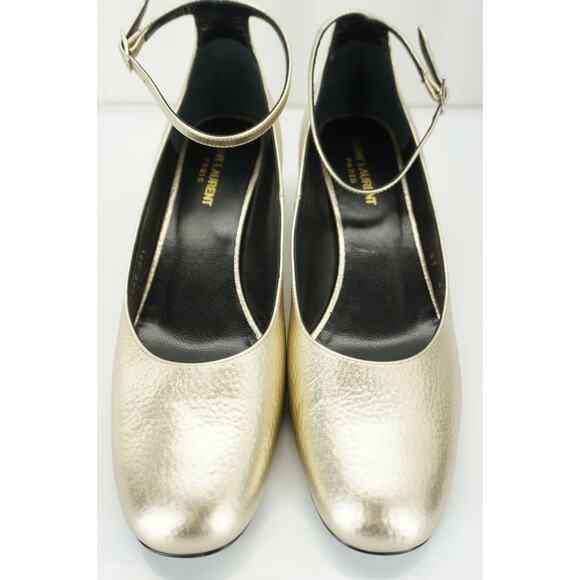 Saint Laurent Gold Leather Babies Ankle Strap Pumps Size 39.5 NIB YSL - Picture 7 of 12